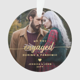 Engagé Pendant Un Ornement Acrylique Photographiqu