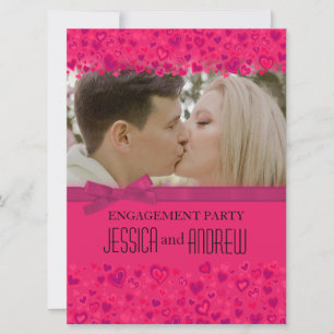 Engagement partie rose coeurs votre invitation pho