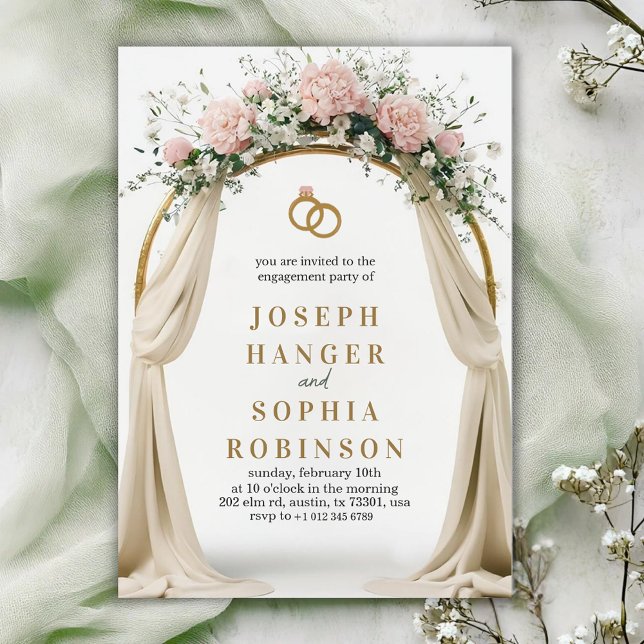 Engagement party invitation with floral arch (Créateur téléchargé)