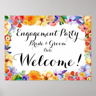 Engagement Tropical, Panneau de mariage / Affiche