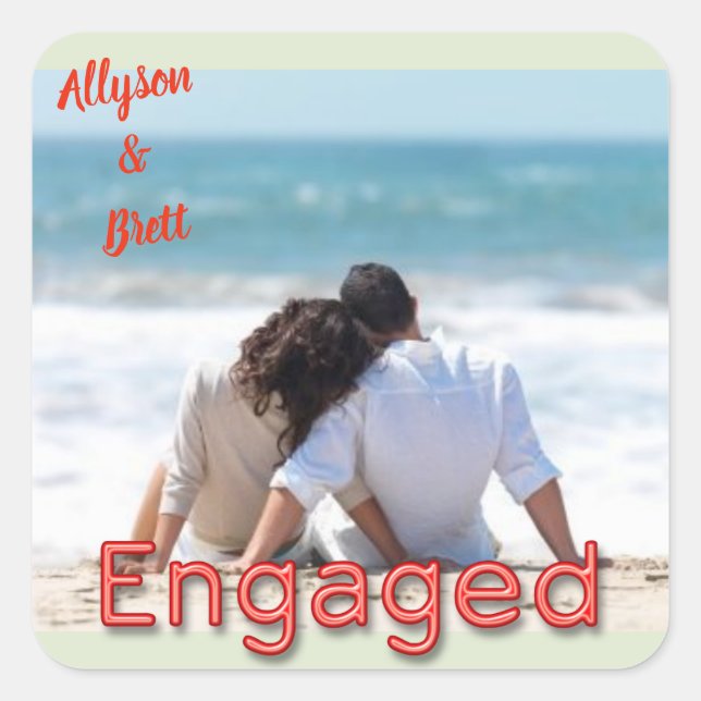 ENGGED stickers with Photo and Couple Name (Devant)