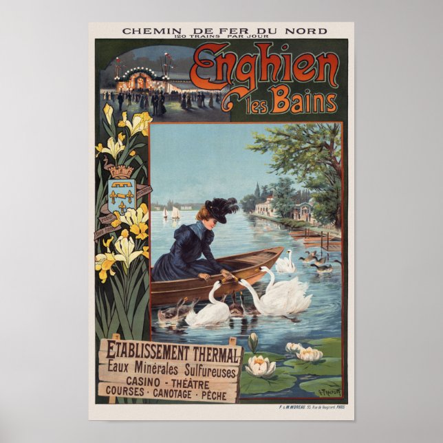 Enghien les Bains France Poster vintage 1900 (Devant)