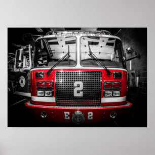 Engine 2 - Red Fisheye Poster - 28" x 20"