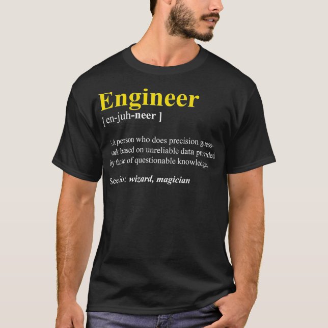 Engineer Definition t-Shirt Gift Funny Computer Ne (Devant)