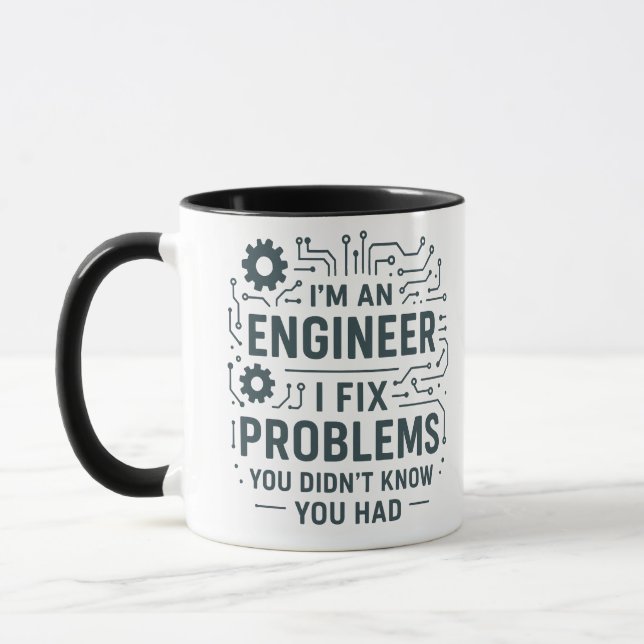 "Engineering Blueprint Mug - Conception géométriqu (Gauche)