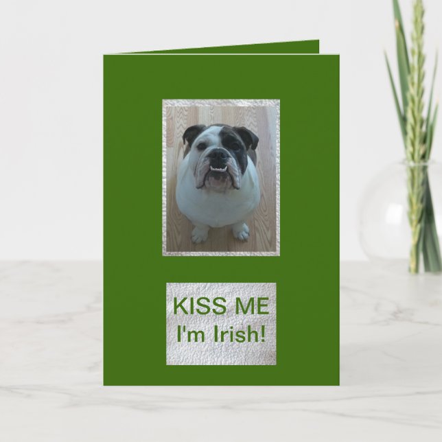 English Bulldog Bonne carte de la Saint Patrick ! (Devant)