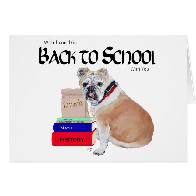 English Bulldog Retour à l'école (Devant horizontal)