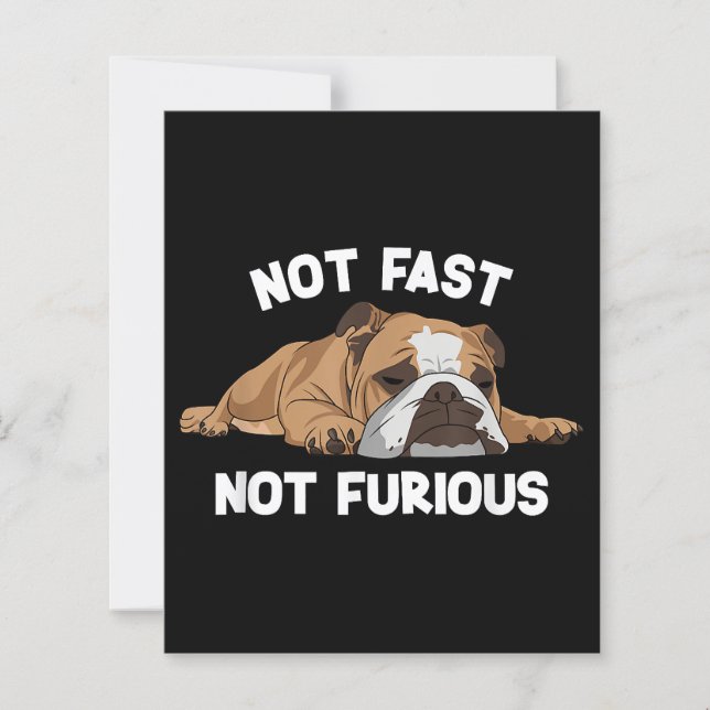 English Bulldog Sleeping Not Fast Not Furious Funn (Devant)