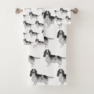 English Cocker Spaniel en motif noir et blanc