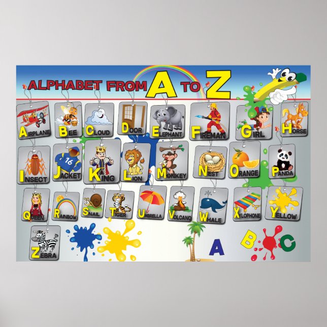 English Grammar Alphabet poster (Devant)