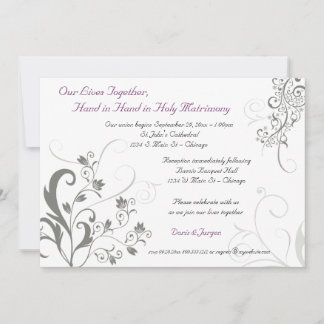 English Special Order Vines et Floral Invitation