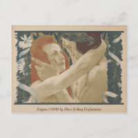 Enigma (1898) Couple s'embrassant Carte Postale An