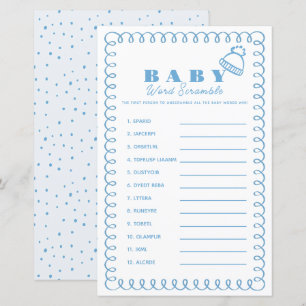 Énigme de mots bébé avec un bonnet garçon dessiné