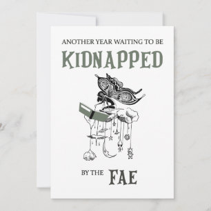 Enlevé par les Fae - Carte d'anniversaire de livre