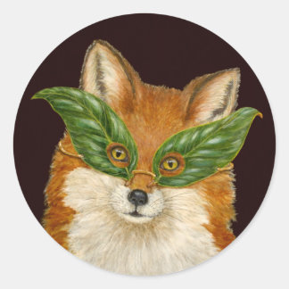 Enlevez les autocollants ronds de renard