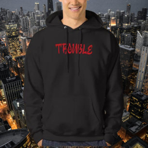 ENNUIS Sweat à capuche graffiti rouge