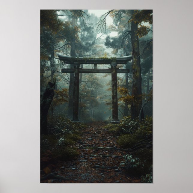 Énorme Ancienne Porte Torii Debout Haut Poster (Devant)