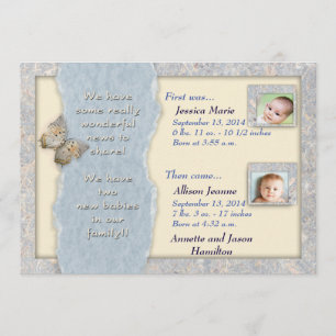 Énorme Faire-part de naissance jumeaux