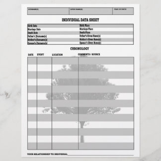 Enregistrement généalogique individuel