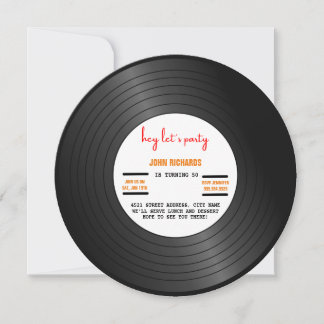 Enregistrement vintage Invitation d'anniversaire