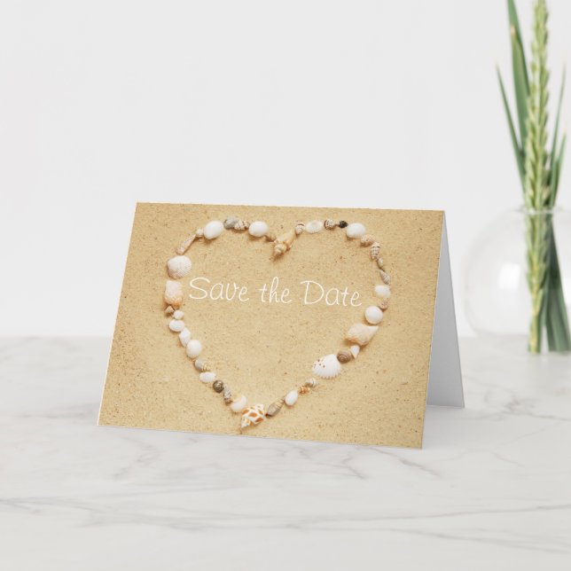 Enregistrer la carte Coeur Date Seashell (Devant)