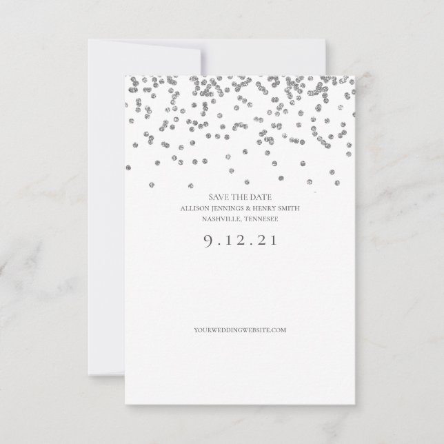 Enregistrer la carte Confetti Mariage date Parties (Devant)