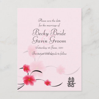Enregistrer la carte Date Pink Blossom Double Happ