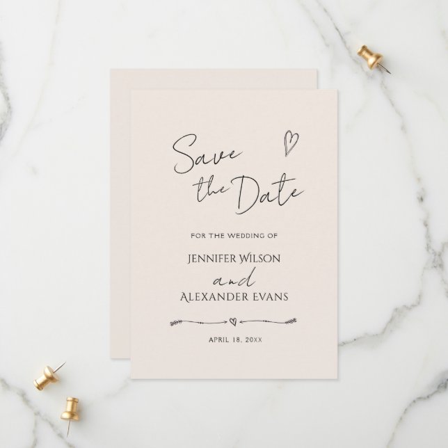 Enregistrer la carte Date pour un mariage. (Devant/Arrière en situation)