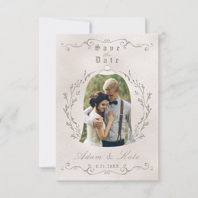 ENREGISTRER LA CARTE DE DATE | Élégant Rose de bea (Devant)