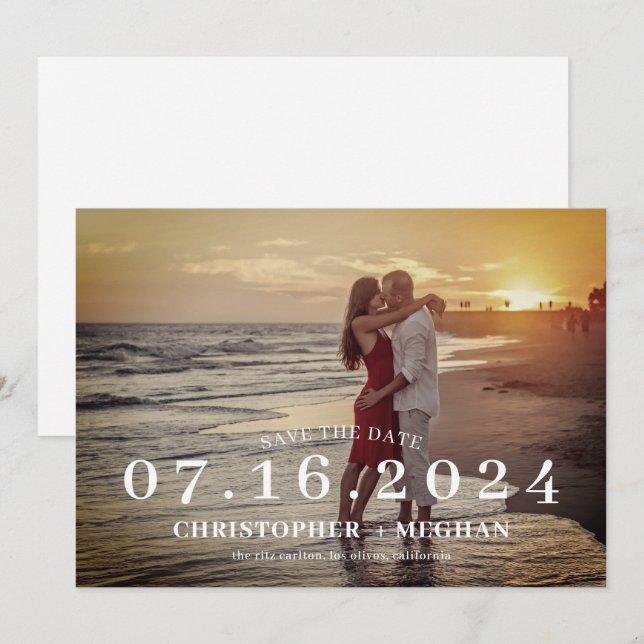 Enregistrer la carte de date - Photo complète (Devant / Derrière)