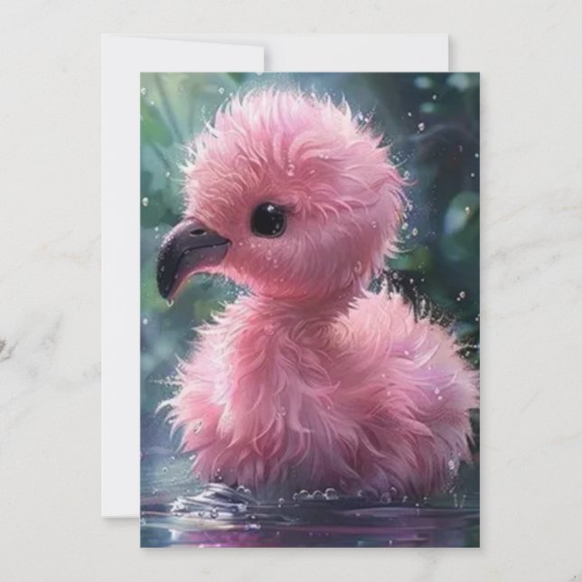 Enregistrer la carte de Flamant rose de date (Devant)