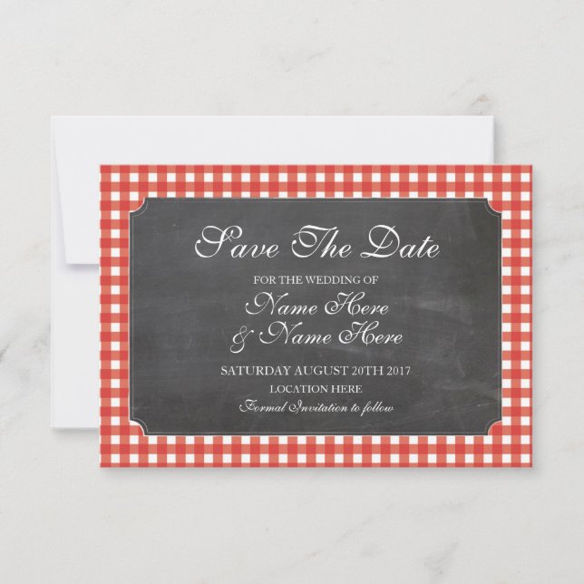 Enregistrer la carte de Mariage Rustique Chalk Red (Devant)