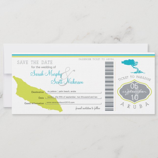 Enregistrer la carte d'embarquement à Aruba (Devant)