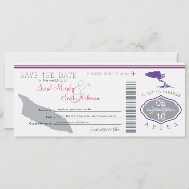 Enregistrer la carte d'embarquement à Aruba (Devant)