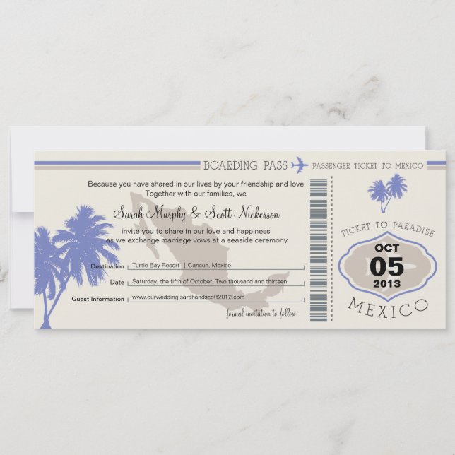 Enregistrer la carte d'embarquement au Mexique (Devant)