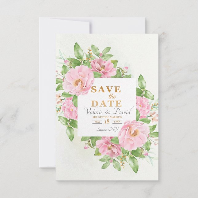 Enregistrer La Carte Faire-part Date Camellia (Devant)