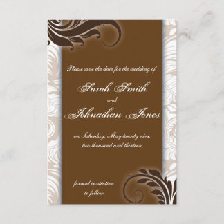 Enregistrer la carte Mariage photo Date Brown et b
