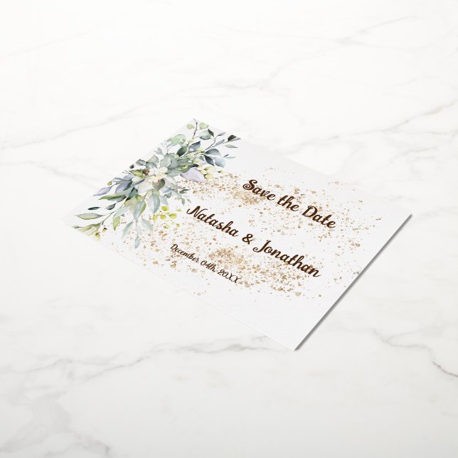 Enregistrer la carte postale Invitation Date Foil (Rotation)