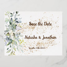 Enregistrer la carte postale Invitation Date Foil