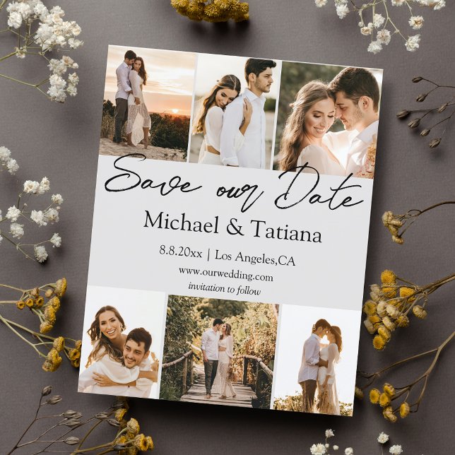 enregistrer la date 6 photos collage carte mariage (Créateur téléchargé)