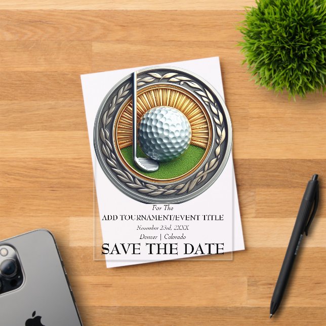 Enregistrer La Date Acrylique Golf Invitation (Insitu (Carte d'invitation))