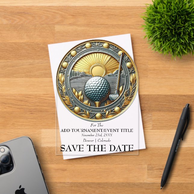 Enregistrer La Date Acrylique Golf Invitation (Insitu (Carte d'invitation))