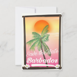Enregistrer la date - Barbade carte postale vintag