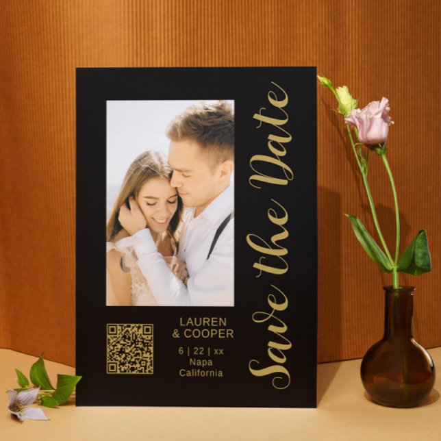 Enregistrer La Date Black Gold Style Mariage moder (Créateur téléchargé)