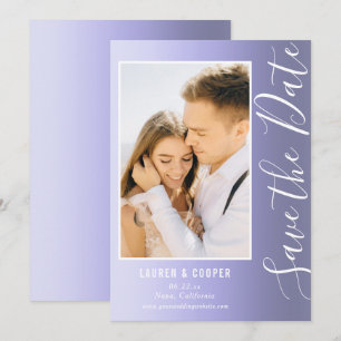 Enregistrer La Date Bleu Style Script Moderne Mari