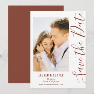 Enregistrer La Date Brown Script Design Moderne Ma