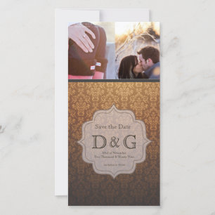 Enregistrer la date Caramel Damask Filligree Carte