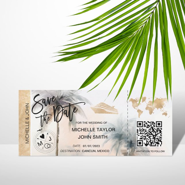 Enregistrer la date Carte de carte d'embarquement  (Créateur téléchargé)