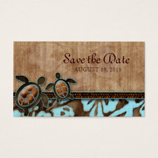 Enregistrer la date Carte de visite Tortues Brown 