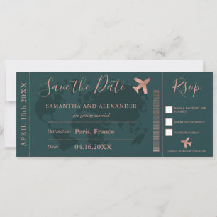 Enregistrer la date Carte d'embarquement rose or m